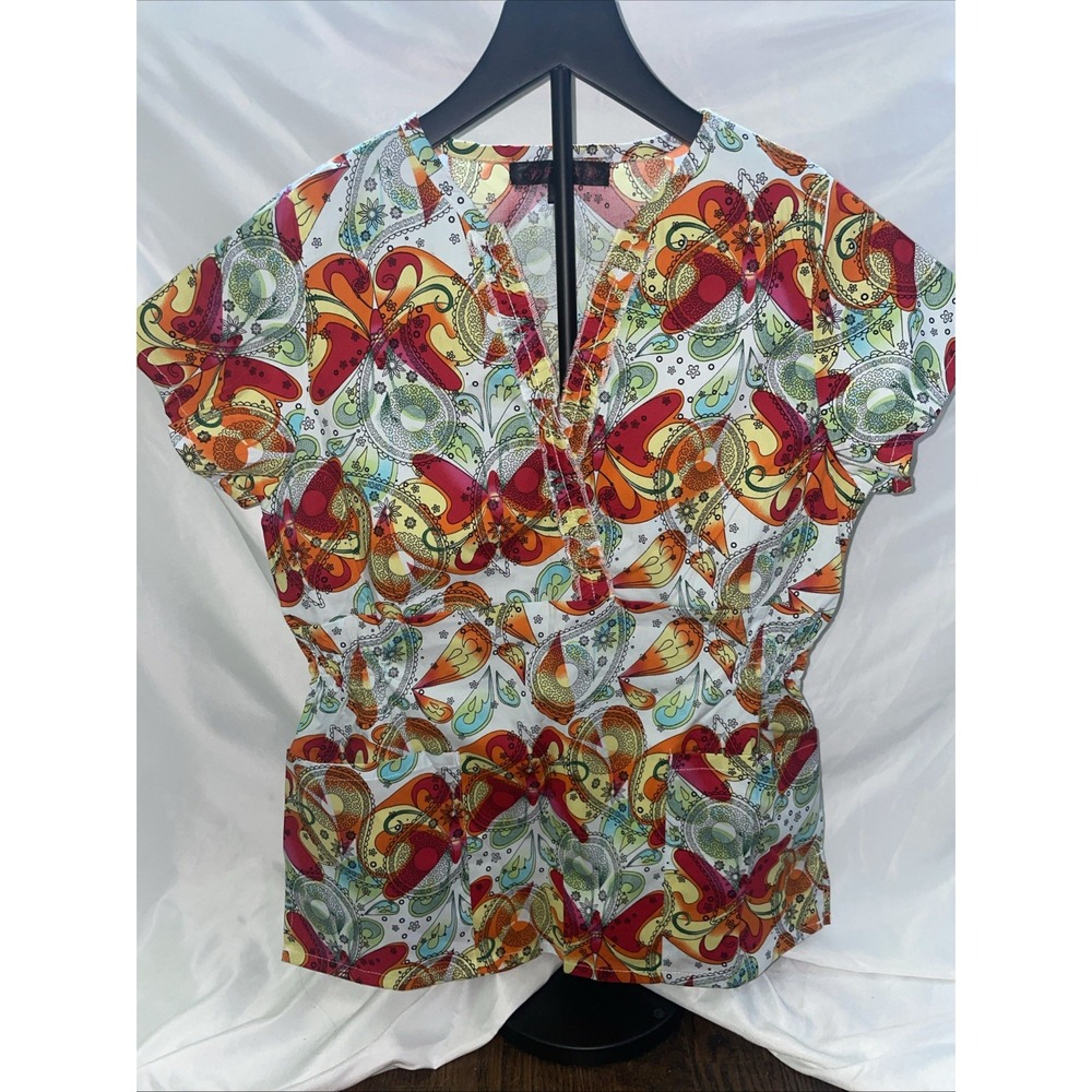 New‎ Wink Aero Women's Flex Back V-Neck Scrub Top size XSMALL